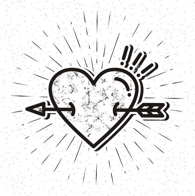626x628 Vintage Heart Icon With Sunburst Vector Premium Download