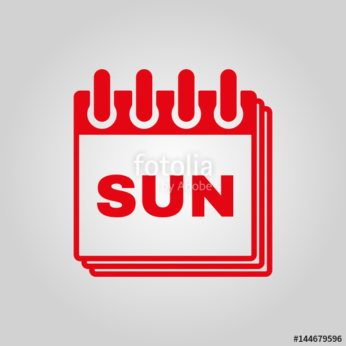 Sunday Icon Sun And Calendar, Data Symbol Flat Design Stock 500x500 Sunday Icon Sun And Calendar, Data Symbol Flat Design Stock