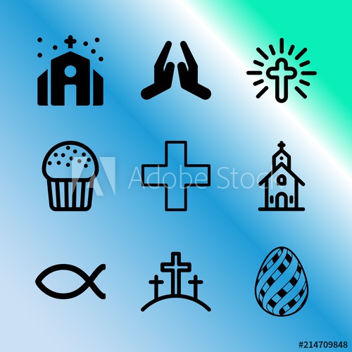 Vector Icon Set About Easter With Icons Related To Stripe, Eat 500x500 Vector Icon Set About Easter With Icons Related To Stripe, Eat