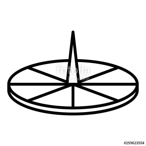 500x500 Ancient Sundial Icon Outline Ancient Sundial Vector Icon For Web