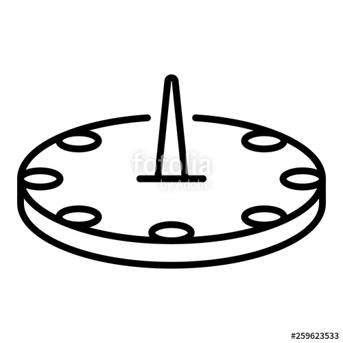 500x500 Old Sundial Icon Outline Old Sundial Vector Icon For Web Design