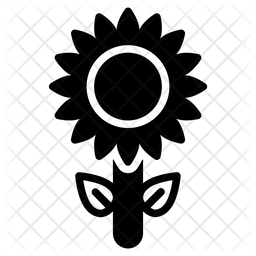 256x256 Sunflower Icon Of Glyph Style