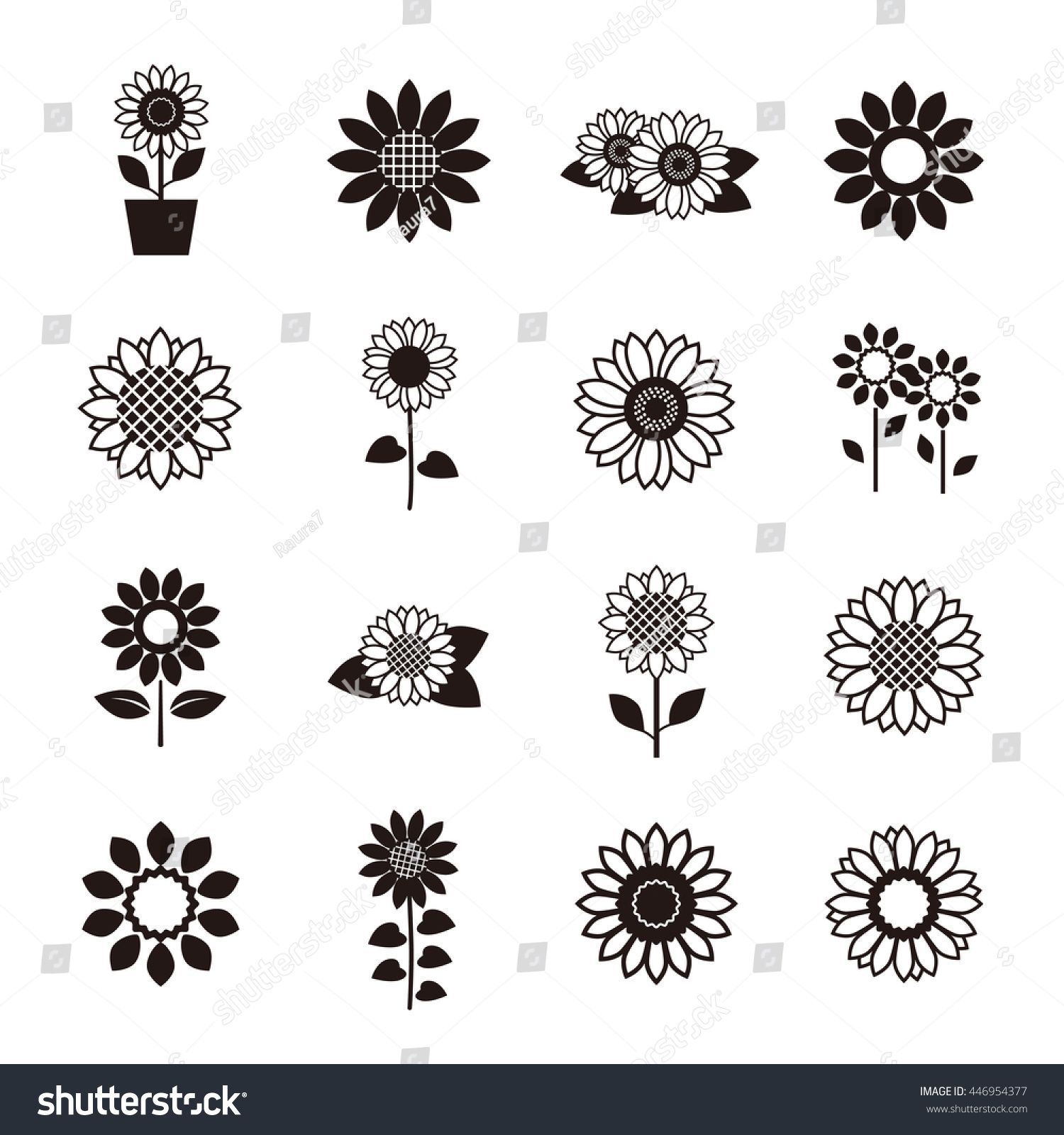 1500x1600 Sunflower Icon Set Flower Sunflower Illustration, Sunflowers