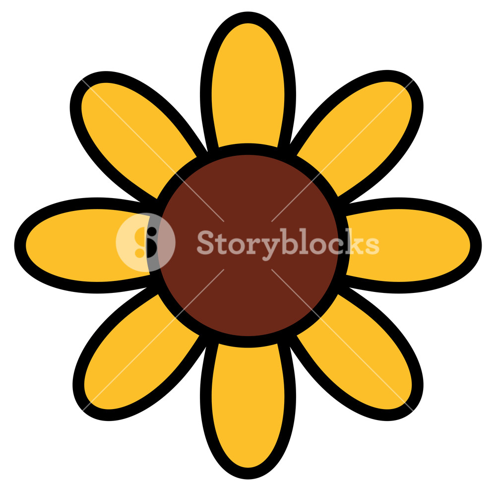 1000x989 Sunflower Icon Over White Background, Vector Illustration Royalty