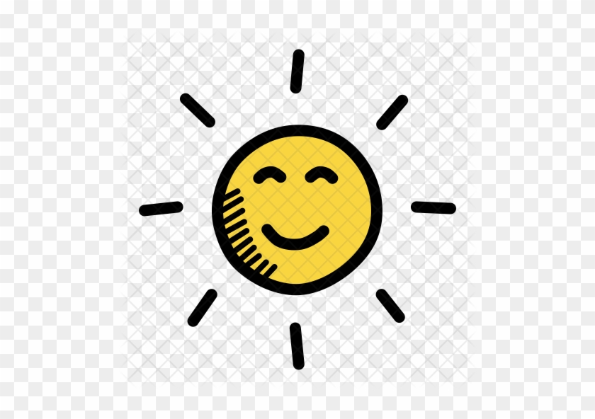 840x592 Sunny Happy Emoji Weather Icon Simple Stock Vector