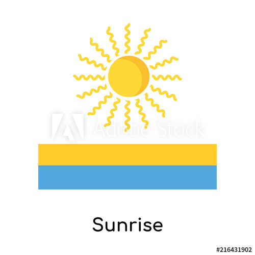 500x500 Sunrise Icon Vector Sign And Symbol Isolated On White Background