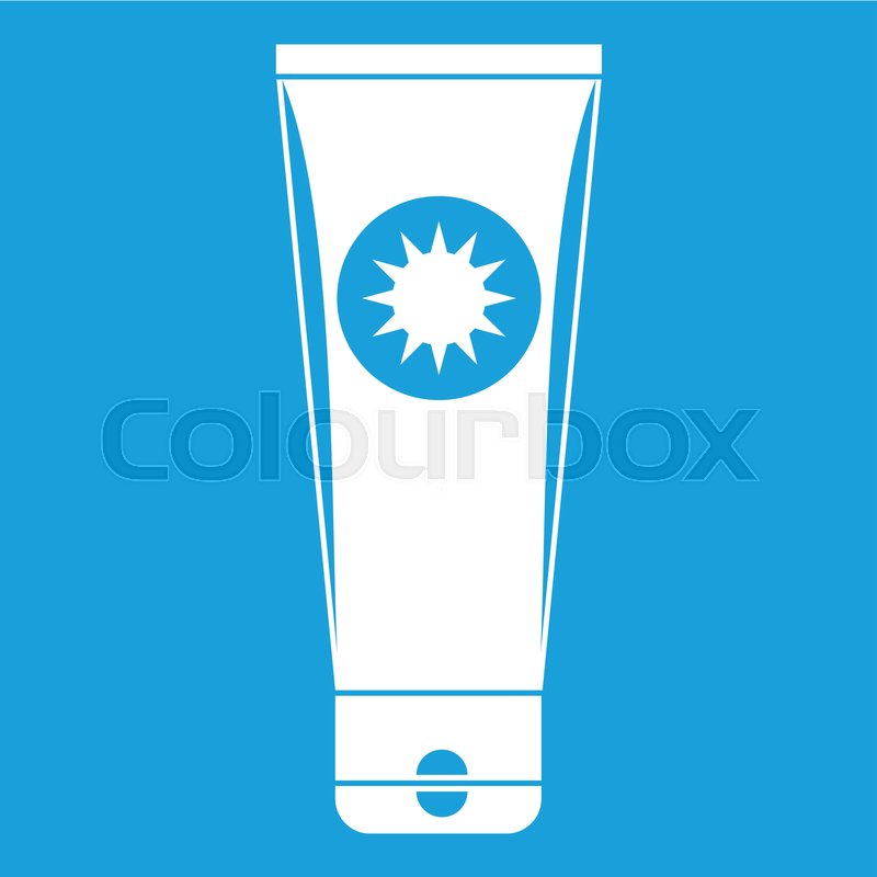 800x800 Sunscreen Icon White Isolated On Blue Stock Vector Colourbox