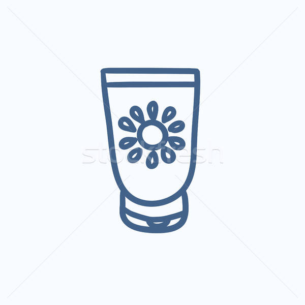 600x600 Sunscreen Sketch Icon Vector Illustration Andrei Krauchuk