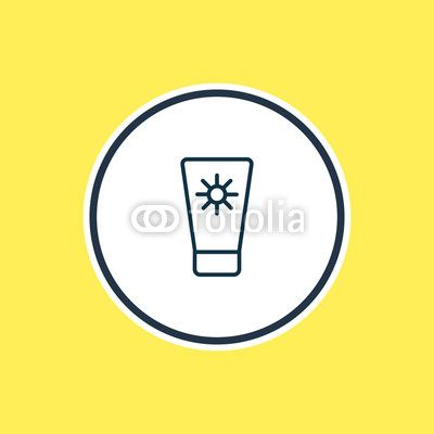 400x400 Vector Illustration Of Sunscreen Icon Line Beautiful Vacation