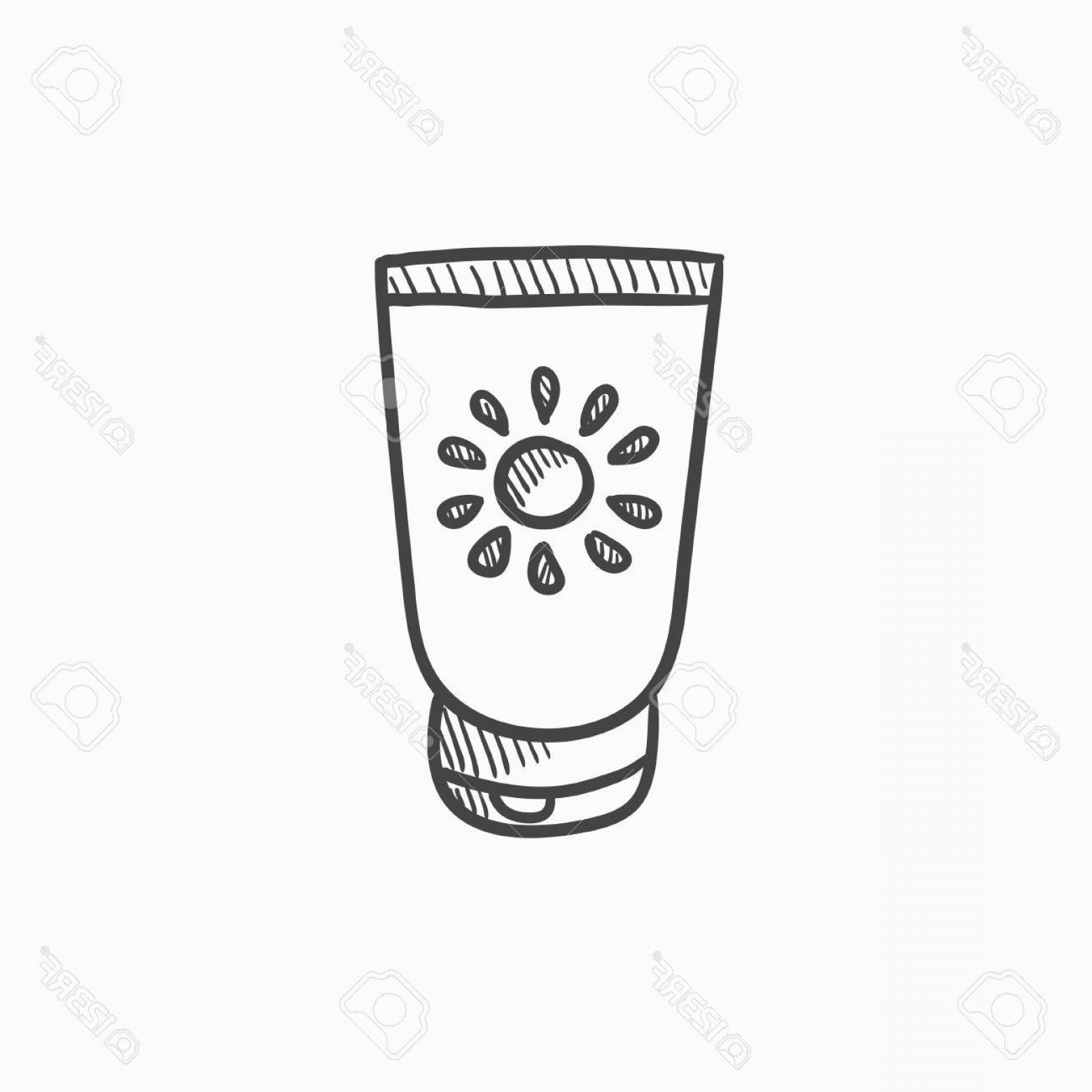 1560x1560 Photostock Vector Sunscreen Vector Sketch Icon Isolated