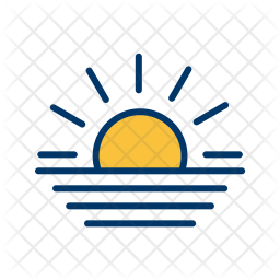 256x256 Sunset Icon Of Colored Outline Style