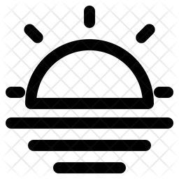 256x256 Sunset Icon Of Line Style