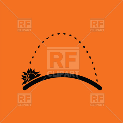400x400 Sunset Icon On Orange Background Vector Image Of Icons And Emblems