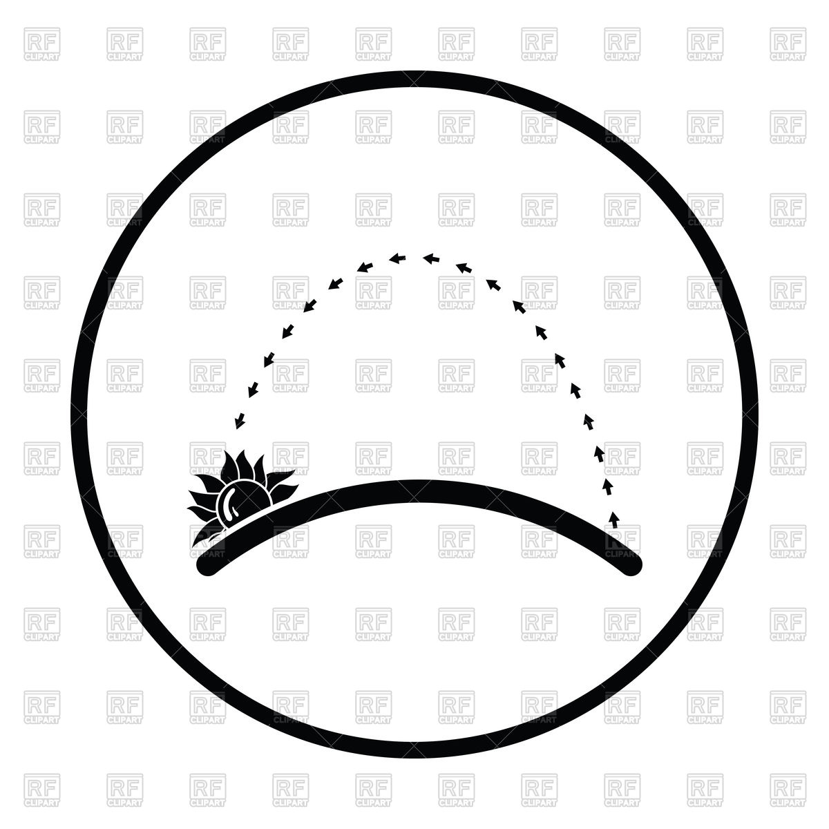 1200x1200 Sunset Icon On White Background Vector Image Of Icons And Emblems