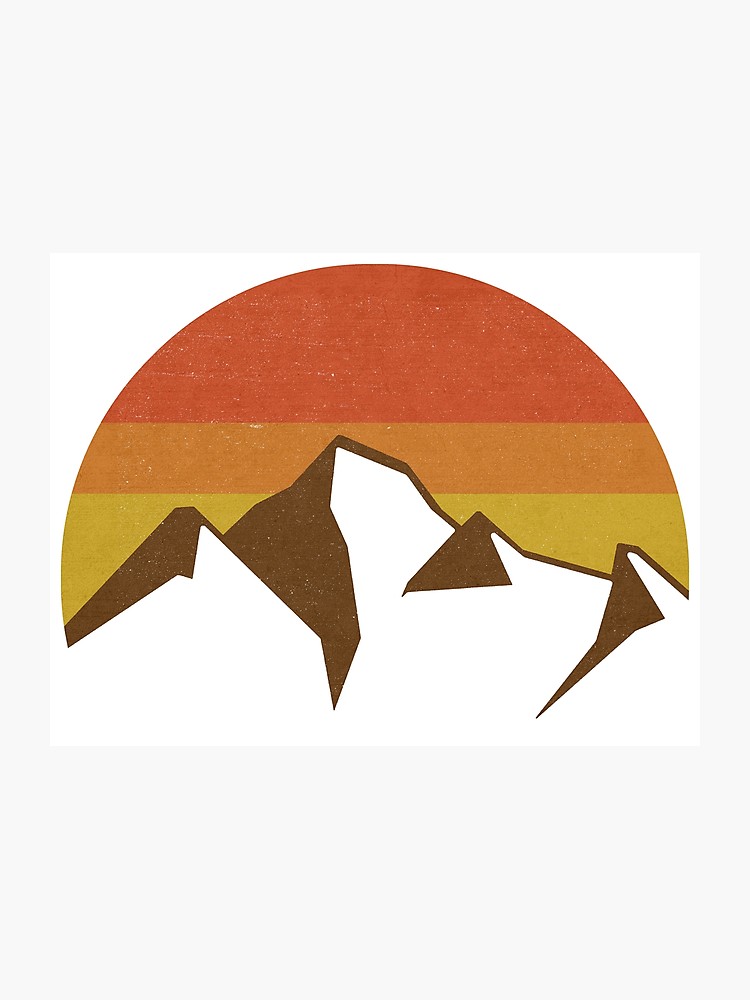 750x1000 Vintage Mountain Sunset Icon Photographic Print