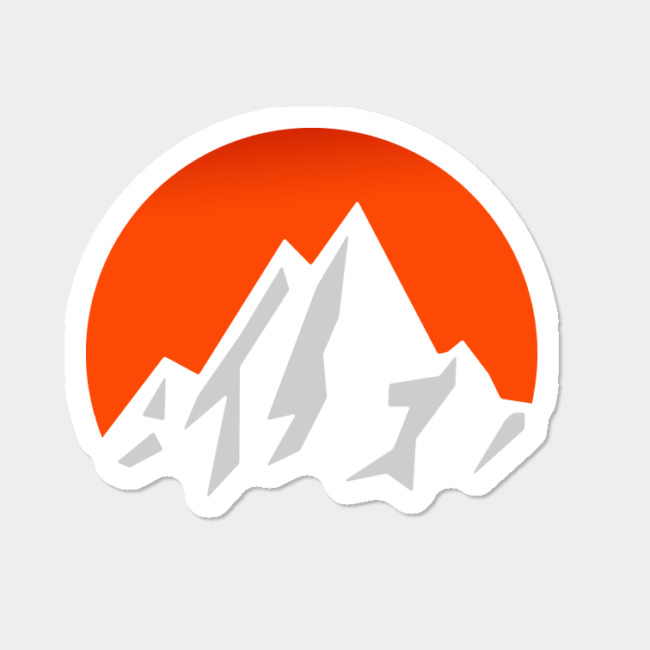 650x650 Mountain Sunset Icon Sticker