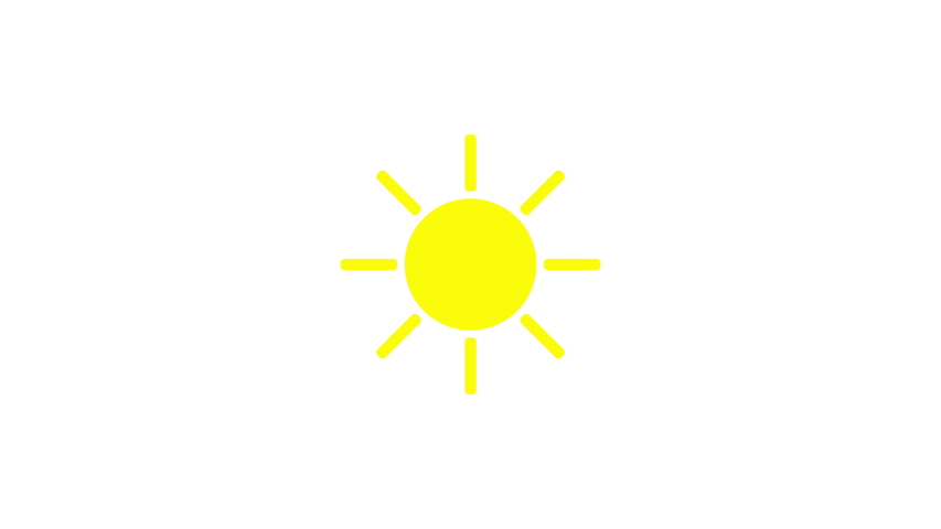 853x480 Sunshine Icon Animation With White Stock Footage Video