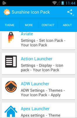 264x400 Sunshine Android Icon Pack