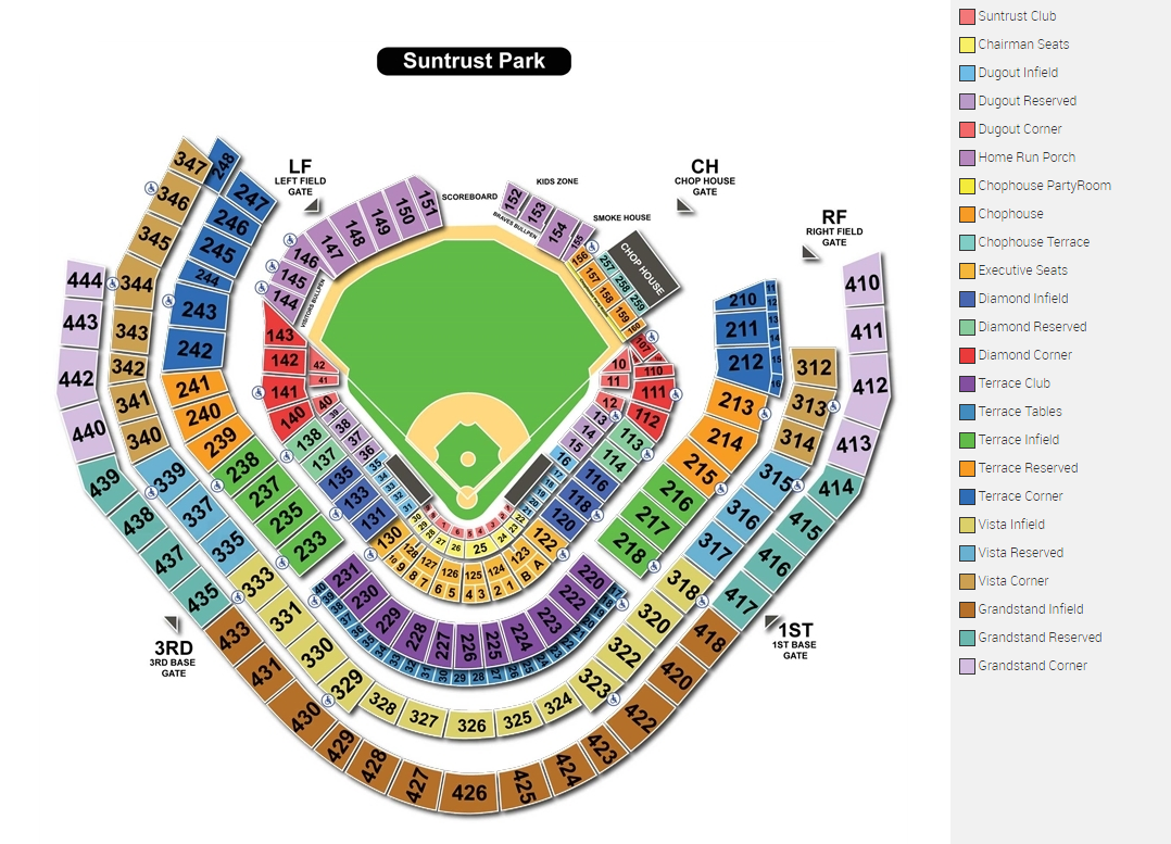 1078x777 Suntrust Park Seating Guide Front Row Seats