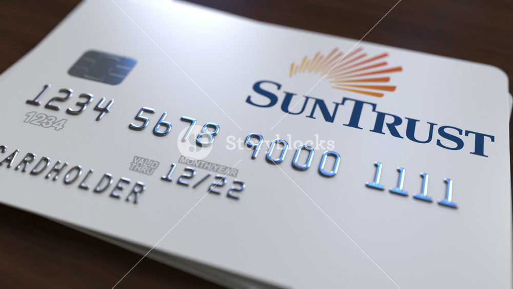 1000x563 Plastic Bank Card With Logo Of Suntrust Bank Editorial Conceptual