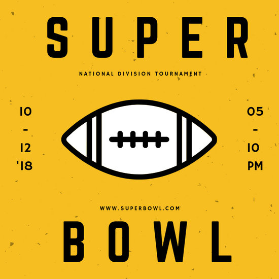 550x550 Yellow Grunge Football Icon Super Bowl Social Media Graphic