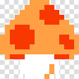 256x256 Super Mario Icons, Orange And White Mushroom Transparent