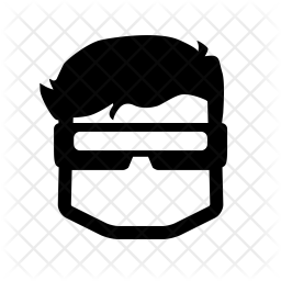 256x256 Superhero Icon Of Glyph Style