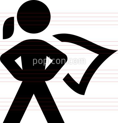 400x419 Female Superhero Vector Icon
