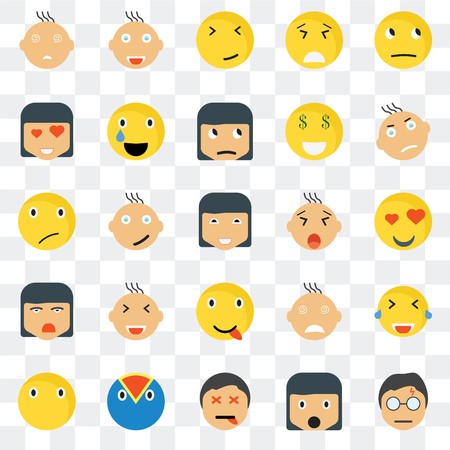 450x450 Set Of Transparent Icons Such As Thinking Smile, Surprised