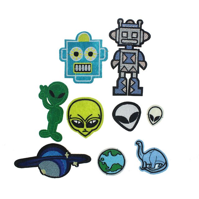 640x640 Superior Quality Personality Alien Patch Star Icon Parches Iron