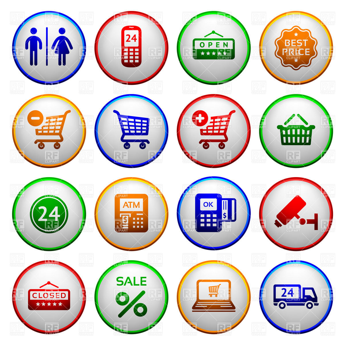 1200x1200 Set Of Supermarket Services Icons Vector Image Of Icons