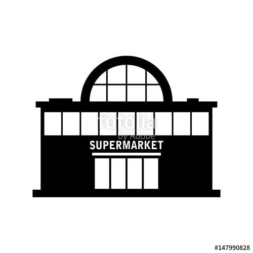 500x500 Supermarket Vector Icon On White Background Stock Image