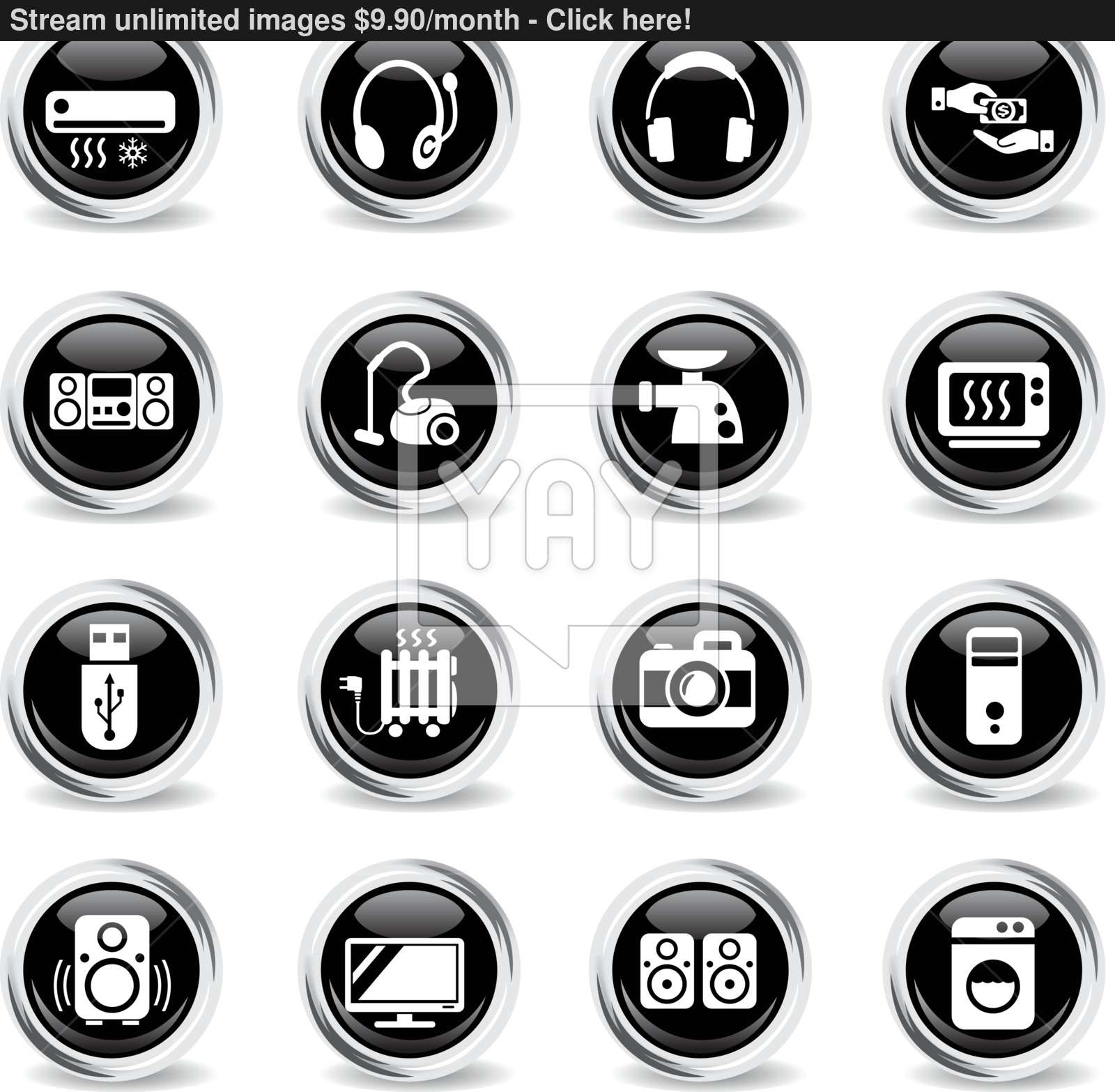 1600x1567 Electronics Supermarket Icon Set Vector