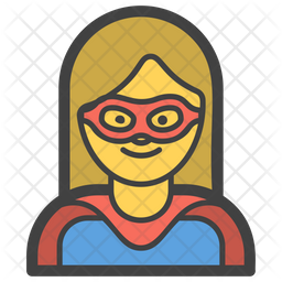 256x256 Superwoman Icon Of Colored Outline Style