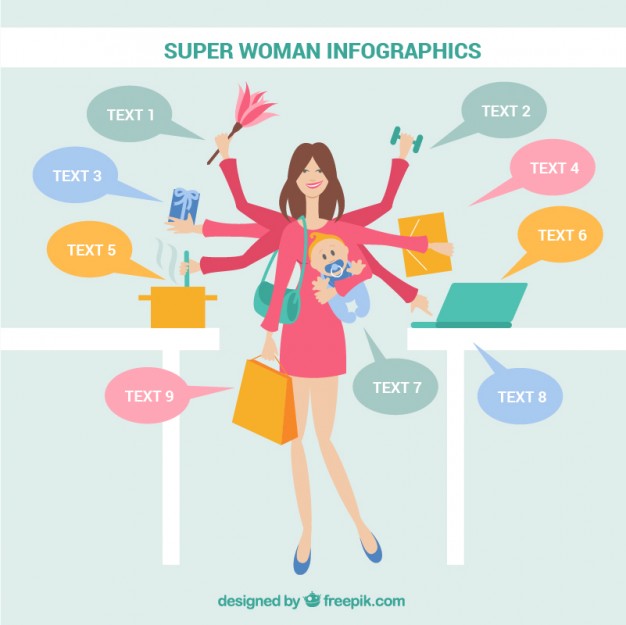626x625 Superwoman Infographic Vector Free Download