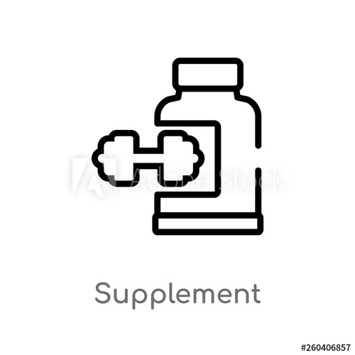 500x500 Outline Supplement Vector Icon Isolated Black Simple Line Element