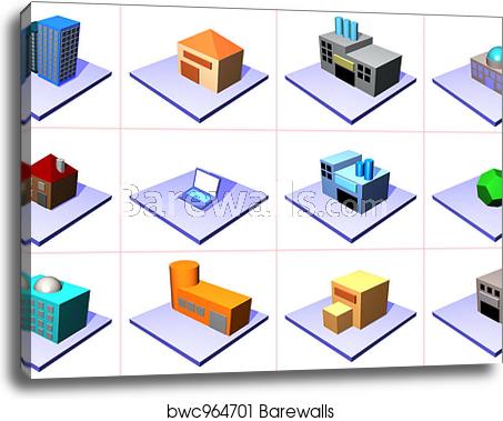 453x379 Supply Chain Management Icon Symbol Set, Canvas Print Barewalls