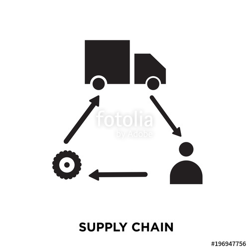 500x500 Supply Chan On White Background, In Black, Vector Icon