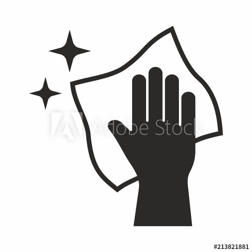 500x500 Hand Holding A Cloth Wiping A Surface Icon