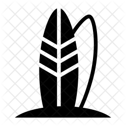 256x256 Surfboard Icon Of Glyph Style