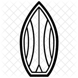 256x256 Surfboard Icon Of Line Style