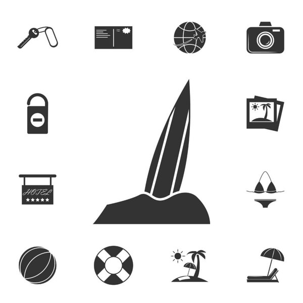 600x600 Surfboard Icon Detailed Set Of Travel Icons Premium Graphic