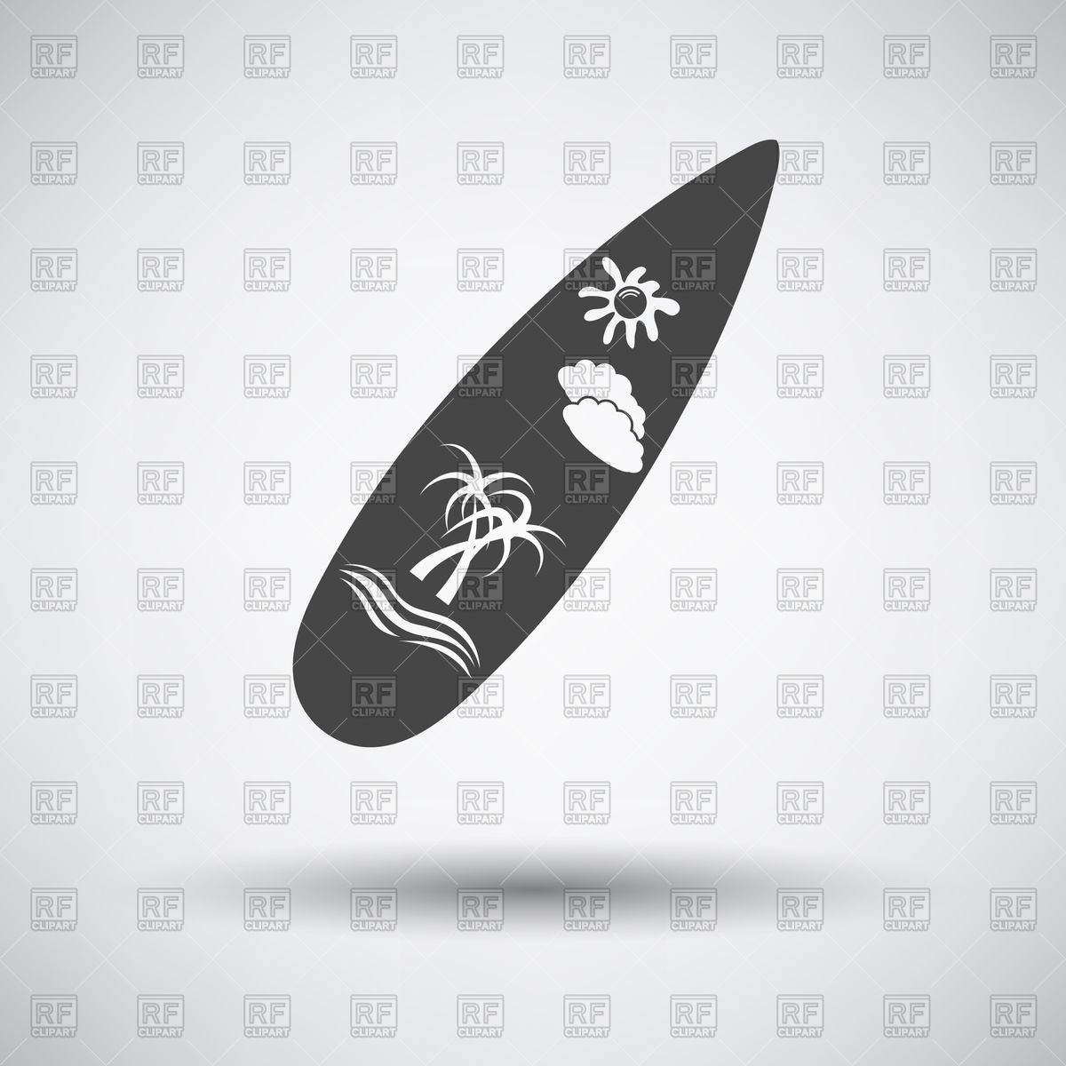 1200x1200 Surfboard Icon On Gray Background Vector Image Of Icons