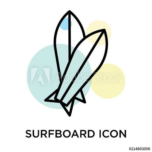 500x500 Surfboard Icon Vector Sign And Symbol Isolated On White Background