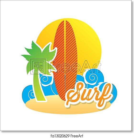 561x581 Free Art Print Of Surfboard Icon Surfboard Icon Over White