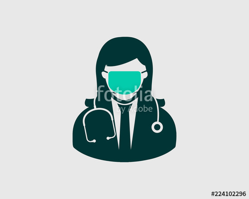 500x401 Female Surgeon Icon With Mask On Mouth Stock Image And Royalty