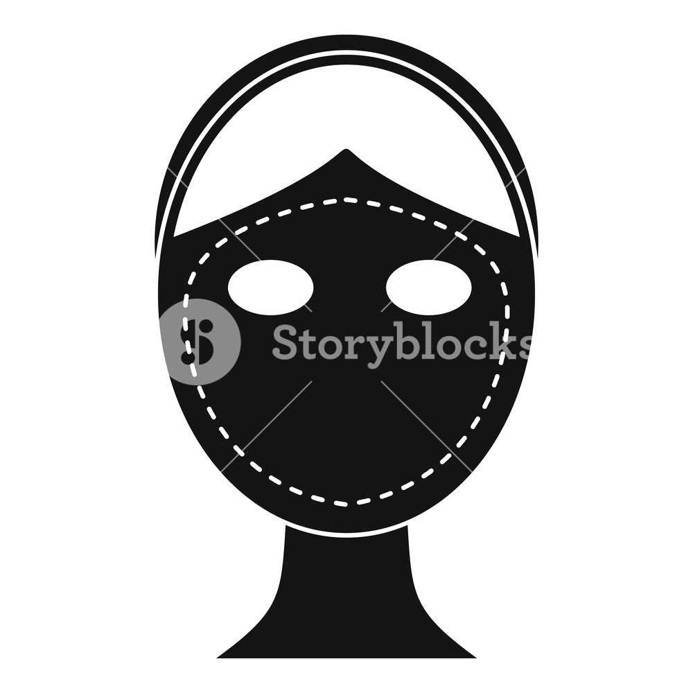 1000x1000 Face Marked Out For Cosmetic Surgery Icon Simple Illustration