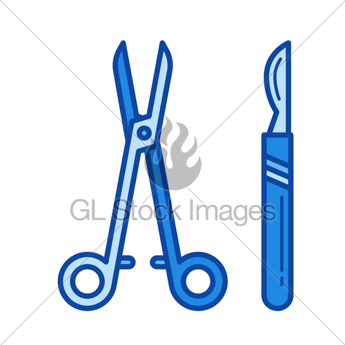 500x500 Surgical Instruments Line Icon Gl Stock Images