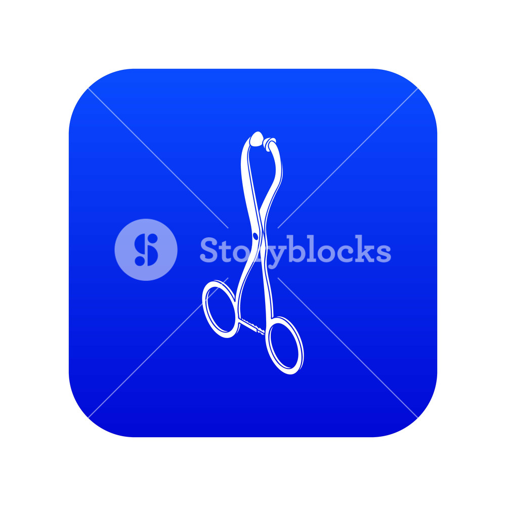 1000x1000 Surgical Clipper Icon Blue Vector Isolated On White Background