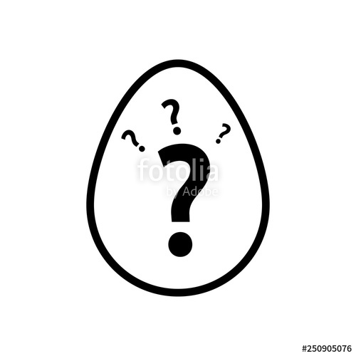 500x500 Egg With Surprise Icon, Question Mark Sign, Symbol Design Template